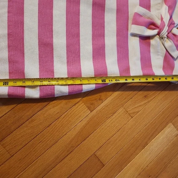 Kate Spade Silverlining Pink & White Striped & Bow Dress Size 6 - Picture 3 of 5